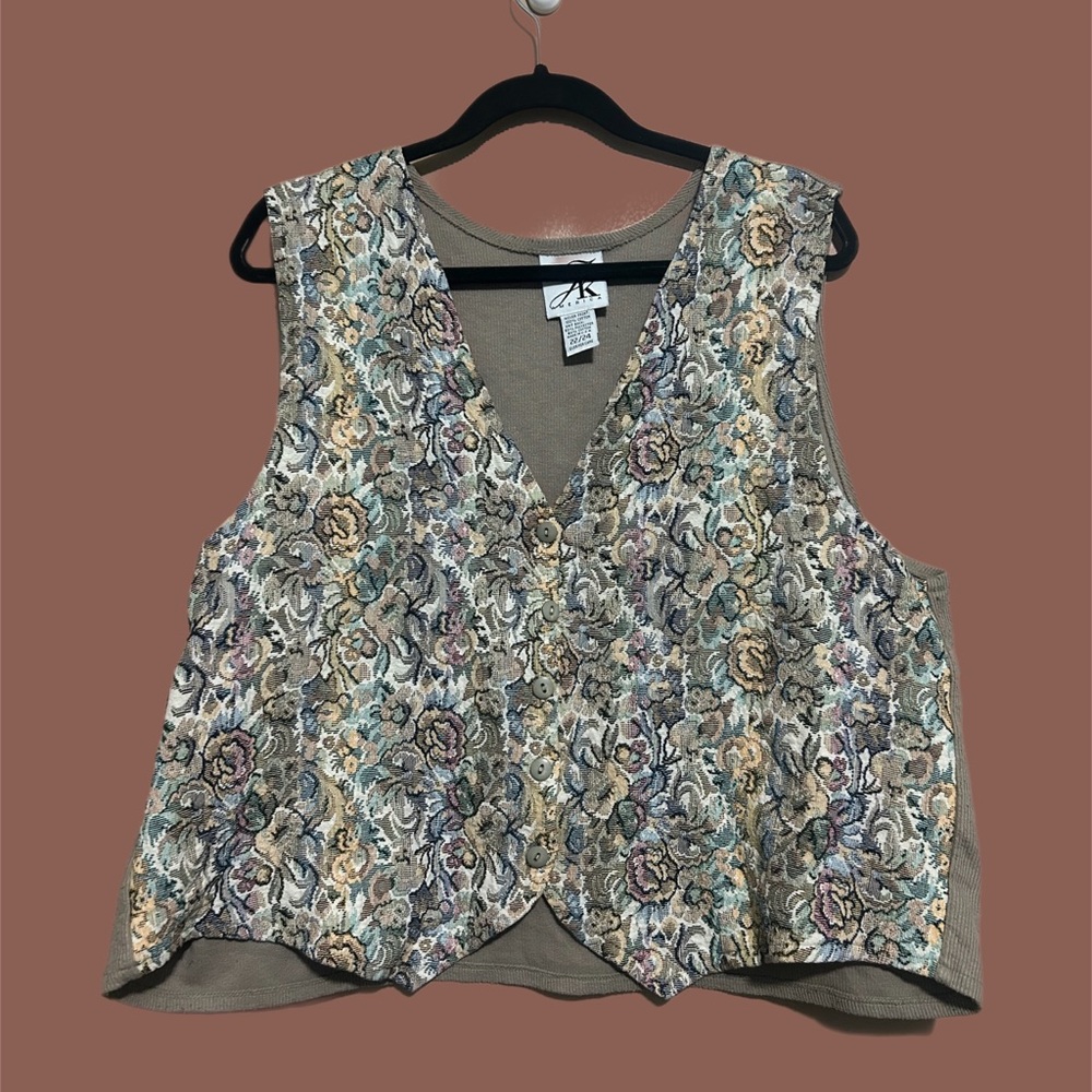 Floral Button Down Vest